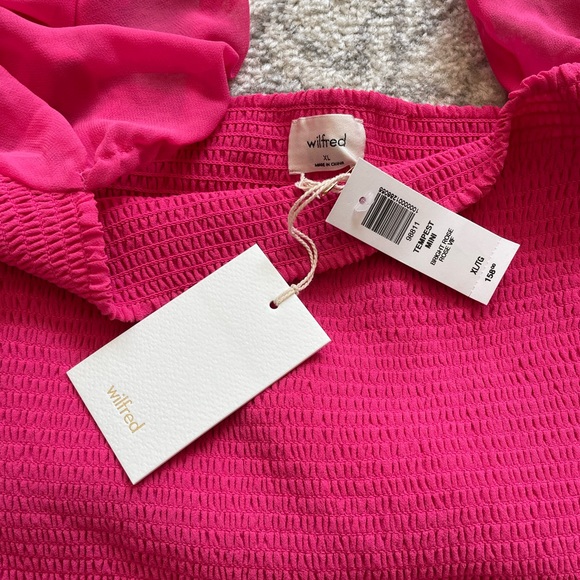 NWT Aritzia Wilfred Tempest Mini Dress Sz XL in Bright Rose - Picture 6 of 6